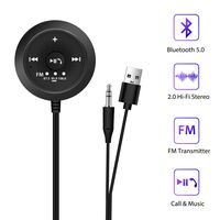 TecTri Bluetooth 5.0 Wireless FM Transmitter Wireless Car Kit Hands F Ree  Wireless Talking Music Streaming Receiver for Car with 3.5mm AUX Input Port