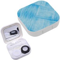 Portable Contact Lens Case Box Travel Kit Mirror + Bottle + Tweezers Container Holder [ Diagonal Grunge Striped ]