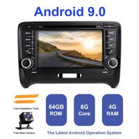 Android Car Radio Stereo, TOOPAI for Audi TT MK2 Double 2 Din 7 Inch Android 9.0 Octa Core 4G RAM 64G ROM HD Digital Multi-Touch Screen Auto Stereo GPS Radio DVD Player