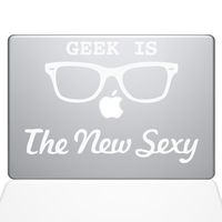 The Decal Guru Geek is The New Sexy MacBook Decal Vinyl Sticker - 15" MacBook Pro (2015 & Older) - White (1066-MAC-15P-W)