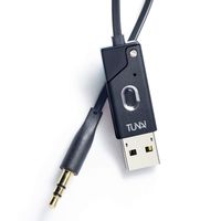 TUNAI Firefly Chat Bluetooth Receiver - World's Smallest Wireless Audio Bluetooth Adapter with 1/8" AUX for Car/Home Stereo Music Streaming & Hands-Free Calls - Auto On, No Need to Charge (Black)