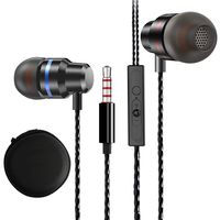 TropSetil Earbuds Stereo Headphones in-Ear Bass Earphones with Microphone Mic and Volume Control 3.5mm Plug Compatible Multiple Audio Devices