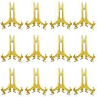 Artliving 3" Gold Plastic Easels or Stand/Plate Holders to Display Pictures or Other Items at Weddings, Home Decoration, Birthdays, Tables (12 Pack)