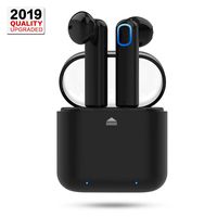 TWS Wireless Earbuds, in Ear Mini Earbuds Wireless Headphones with Dual Microphones One-tap Setup Voice-Enable Black Earbuds with Portable Charging Case Compatible with Apple & Android Devices