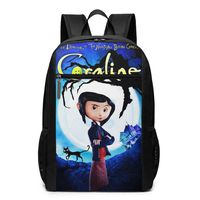 Co-raline School Backpack For Girls Boys Kids Teens,Unisex Lightweight Backpack For Men Women College Schoolbag Laptop Backpack Travel Bookbag 17inch Black