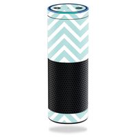 MightySkins Skin Compatible with Amazon Echo - Aqua Chevron | Protective, Durable, and Unique Vinyl Decal wrap Cover | Easy to Apply, Remove, and Change Styles | Made in The USA