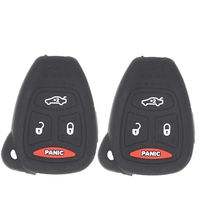 WFMJ 2Pcs Black Silicone Smart 4 Buttons Remote Key Case Cover Bag for 2006 2007 Jeep Grand Cherokee Dodge Chrysler Magnum Durango Charger 300