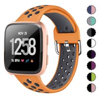 XIMU Sport Bands Compatible with Fitbit Versa/Versa 2 / Versa Lite, Soft Silicone Waterproof Breathable Sport Watch Strap Replacement Wristband Accessories Women Man for Versa Smart Watch