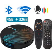 Android TV Box 9.0 with Air Mouse RK3318 5.8G 2.4G Dual Band WiFi 4GB 32G Bluetooth 4.1 and Google Assistant Air Mouse with Gyro Media Player 3D 4K HD Resolution Set Top Tv Box