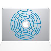 The Decal Guru Circle Maze Runner MacBook Decal Vinyl Sticker - 15" MacBook Pro (2016 & Newer) - Light Blue (1289-MAC-15X-LB)