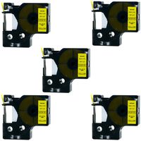 DYMO D1 40918 41918 Label Tape, LaBold 5 Pack Black on Yellow Label Tape Cassette Compatible for DYMO Standard D1 40918 S0720730 Label Manager 0.35 Inch x 23 Feet (9mm x 7m) (5PK)