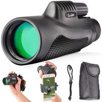 Landove 10X42 High Power Monocular-Single Hand Focus and Waterproof Fog-Proof Scope with Quick Set Phone Holder-for Hunting Bird Watching Camping Hiding and Other Outdoors