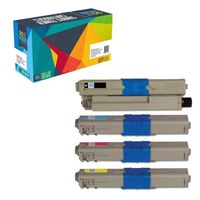 Do it Wiser Compatible Toner Cartridge Replacement for Oki C510 C510dn C511 C530dn C531 MC561 MC562dn - 42127412 42127411 42127410 42127409 - 5,000 pages - 4 pack