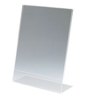 Displays2go Clear Acrylic Sign Frames for 8-1/2 x 11 Inches Prints, Frosted Edges, Slant Back Sign Holder with Slide-in Design (ASH8511UP)