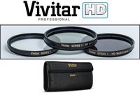 New Vivitar 3-Pcs HD UV Polarizer & FLD Filter Kit for FujiFilm X-A5 (52mm Compatible)
