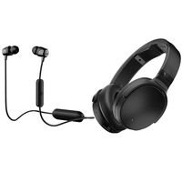 Skullcandy Venue Active Noise Canceling Over-Ear Wireless Bluetooth Headphone Bundle with Skullcandy Jib Bluetooth Wireless in Ear Earbuds - Black, Black