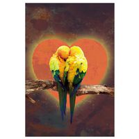 Tree-Free Greetings ECOnotes Blank Note Cards, Matching Envelopes, Blank Stationary Card Set, 4" x 6", Love Birds, Pack of 12 (FS56357)