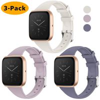 EZCO 3-Pack Sport Bands Compatible with Fitbit Versa/Versa 2 / Versa Lite, Waterproof Soft Silicone Breathable Sport Watch Strap Replacement Wristband Accessories Women Man for Versa Smart Watch