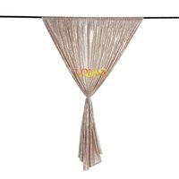 LQIAO 4x7ft Champagne Shimmer Sequin Fabric Photo Backdrop,Wedding Photo Booth,Photography Background,Ceremony Background, Pocket 4x7FT(125x215cm))