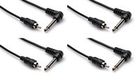 (4) Hosa CPR-103R 1/4" TS Right Angel RCA Unbalanced Audio Cables