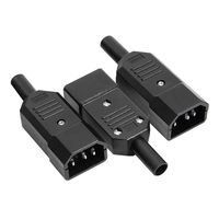 uxcell 3Pcs AC250V 10A Male 3Terminals Panel Mount IEC320 C14 Power Socket Adapter Connector