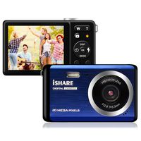 Compact Digital Camera, Rechargeable 20MP Kids Camera with 2.8" LCD 8X Digital Zoom for Adult Seniors Elders（Blue）