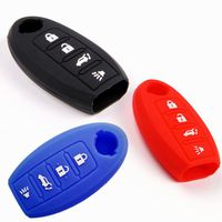 Autos hop 3pcs Silicone Replacement Protective Fob Skin Key Cover Chains Bag Holder Key Jacket Protector for Nissan Maxima Nissan Altima Nissan Gt-r Nissan Sentra Nissan Murano 4 BTS