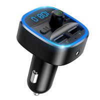 ORIA Bluetooth FM Transmitter for Car, Wireless Car Radio Adapter Car Kit, Universal Car Charger with Dual USB Charging, Hands-Free Calling, Music Player Supports TF Card and USB Disk