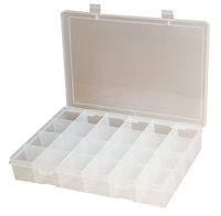 Durham LP24-CLR Polypropylene Large Box, 24 Compartment, 9" Length x 13-1/8" Width x 2-5/16" Height, Clear
