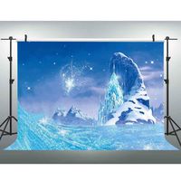 VVM Frozen Backdrop Glacier Snowflake Photography Background Children's Theme Birthday Party Decoration Customized Video Photo Studio Props 10x7ft GYVV680