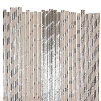 Silver Foil Paper Straw Mix - Silver, Glitter - Striped, Polka Dot, Star, Solid (100)