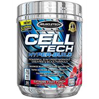 MuscleTech Cell Tech Hyperbuild Post Workout Recovery Drink Powder with Creatine and BCAA Aminos, Fruit Punch, 30 Servings (482g)