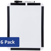 AmazonBasics Magnetic Dry Erase Board, plastic frame, 8.5 x 11 Inch, 6 pack
