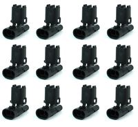 Delphi Packard (2 Circuits) Male Weatherpack, Waterproof, Female 2-Contact Tower Half Body Connector (Pack of 12)