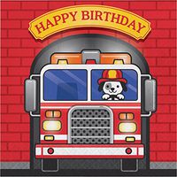 Fire Truck Birthday Napkins, 48 ct