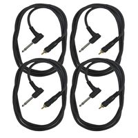 Seismic Audio - SA-TSR5-R-4Pack - 4 Pack of 5 Foot Right Angle 1/4" TS to RCA Mono Patch Cable - Amplifier to Mixer Connector - Unbalanced Adapter