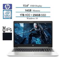 HP 2019 Premium Flagship Probook 450 G6 15.6 Inch Full HD 1920x1080 Business Laptop, Intel 4-Core i7-8565U, 16GB RAM, 256GB SSD + 1TB HDD, Bluetooth, HDMI, Win 10 Pro w/Accessories