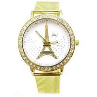 Women's Watch,Balakie Women Ladies Crystal Tower Gold Stainless Steel Mesh Band Wrist Watch