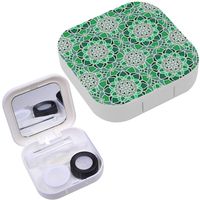 Portable Contact Lens Case Box Travel Kit Mirror + Bottle + Tweezers Container Holder [ Vintage ]