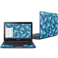 Mightyskins Skin Compatible with Samsung Chromebook 3 11.6" - Blue Scales | Protective, Durable, and Unique Vinyl Decal Wrap Cover | Easy to Apply, Remove, and Change Styles | Made in The USA
