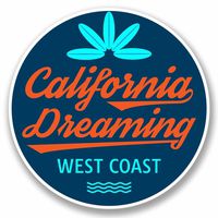 2 x 15cm/150mm Surf California West Coast USA Sticker Decal Laptop Car Travel Luggage Label Tag #9816