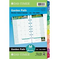 Day-Timer 2020 Monthly Planner Refill, 5-1/2" x 8-1/2", Desk Size 4, Two Pages Per Month, Loose Leaf, Garden Path (13486)