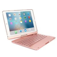 iPad Air Keyboard Bluetooth Case,MeiLiio 7 Colors LED Backlit Wireless Bluetooth Keyboard with Auto Sleep/Wake 360 Rotate Folio Smart Keyboard Case for iPad Air 9.7 inch Tablet (Rose Gold)