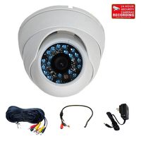 VideoSecu Built-in 1/3" Sony CCD 600TVL Outdoor Dome Security Camera Day Night Vandal Proof IR Infrared 3.6mm Wide Angle Lens for Home CCTV DVR with Power Supply, Cable ME9
