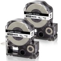 Absonic LK-5WBN LC-5WBN9 LK-5WBW SS18KW Label Tape Cartridge Compatible for Epson LabelWorks LW-400 LW-500 LW-600 LW-700 LW-900 LW-1000P Label Maker, 3/4" x 26', 18mm x 8m, Black on White, 2-Pack