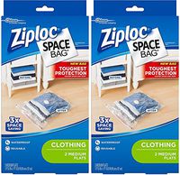 Ziploc Space Bag, Flat, Medium, 2 Count (Pack of 2)