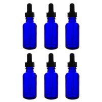 Super Z Outlet 1oz Glass Bottles with Glass Eye Dropper Dispenser for Essential Oils, Kitchen Tools, Chemistry Lab Chemicals, Colognes & Perfumes (6 Pack) (Cobalt Blue)