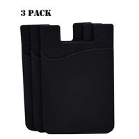 oPesea Phone Card Holder Cell Phone Pocket iPhone Wallet Adhesive Credit Card Sleeve Stick-on Wallet on The Back of Phone/Case of iPhone,Samsung,LG,BLU,Piexl,Moto,Huawei(Dark Black 3PCS)