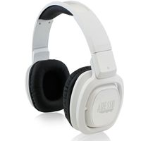 Adesso Bluetooth 3.0 Rotatable Pivot Headphones with Microphone for Smartphones, iPhone, iPad and MP3 Players, iOS Battery Indicator - Retail Packaging - White