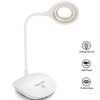 TaKicola LED Desk Lamp Rechargeable Table Lamp, 3 Color Modes, Touch Control, Dimmable Desk Light with USB Charging Port, White